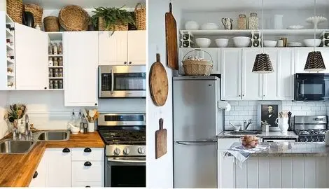 ایده های دیزاین بالای کابینت سقفی؛ جذابیت هزار برابری آشپزخونه با آیتم و عناصر مفید