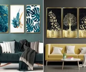 زیباترین تابلوهای مدرن دکوراتیو / اینا طلایی و پر زرق و برقن انگار جواهر زدی به دیوار