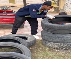 دامداری نوین؛ با لاستیک پاره برا تخم گذاری مرغا لونه ساخت شاهی خیلی خلاقانه اس