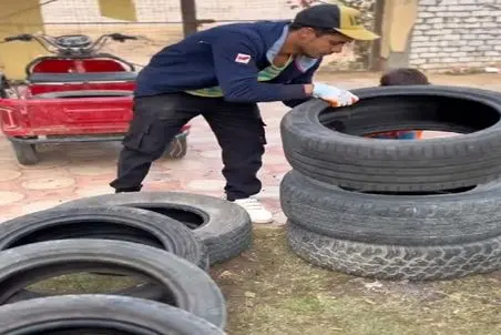 دامداری نوین؛ با لاستیک پاره برا تخم گذاری مرغا لونه ساخت شاهی خیلی خلاقانه اس