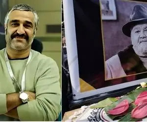 (ویدیو) پژمان جمشیدی به تشییع اکبر عبدی آمد اما چیزی نگفت