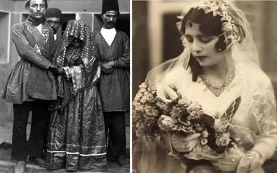 بزک کردن عروسهای عصر قاجار و آداب جذاب؛ لباس عروس قاجاری ها چطوری بود؟