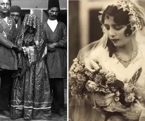 بزک کردن عروسهای عصر قاجار و آداب جذاب؛ لباس عروس قاجاری ها چطوری بود؟