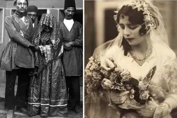 بزک کردن عروسهای عصر قاجار و آداب جذاب؛ لباس عروس قاجاری ها چطوری بود؟