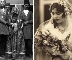 بزک کردن عروسهای عصر قاجار و آداب جذاب؛ لباس عروس قاجاری ها چطوری بود؟