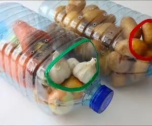 ایده های خلاقانه؛ با بطری های پلاستیکی دوغ ظرف سیب زمینی پیاز بساز در حد بوندسلیگا