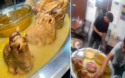 (ویدیو) تو طباخی همه تو حال خودشون بودند که ناگهان جوانی آمد یه کله دزدید و الفرار!