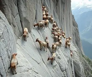 جذابیت های حیات وحش؛ بز کوهی جوری کمرکش کوه با غرور راه میره انگار جاذبه کشکه