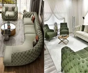 چیدمان مبل هفت نفره تو پذیرایی مستطیل/ ترفندهای هوشمندانه برای خانمای همه چی تموم 