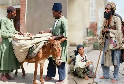 قاب قجری؛ از دوره گرد و خرش تا زن گدای بچه به دوش و گدای بلند و کوتاه قامت