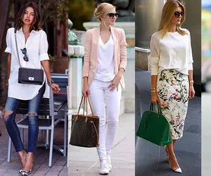 شومیز زنانه سفید رو اینجوری ست کنید؛ 7 ایده ناب برای شومیز بازها!