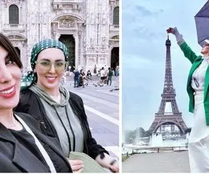 خوشگذرونی "لیلا بلوکات" و آبجی خانوماش تو اروپا؛ جلوه گری چریکی با تیپ خَز تو آینه!