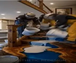 معماری خلاقانه؛ با رزین مالی تو خونه رود جاری کردن کیفشو ببرن