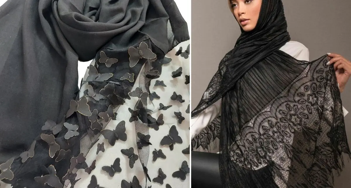 شال های مجلسی مشکی