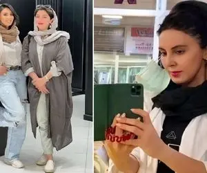 "لیلا بلوکات" تیغ تیغی بافته خفففن با یه جین خوشرنگ؛ شلوارش چرا تا زیر گلوشه!