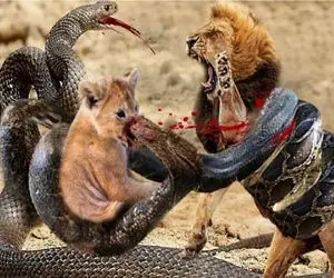 مستند حیات وحش؛ مار که یک پلنگ ، بز و حتی شیر را منفجر می کند!