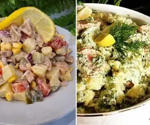 طرز تهیه سالاد سوسیس و سالاد ژامبون / بهترین شام برای شب های گرم