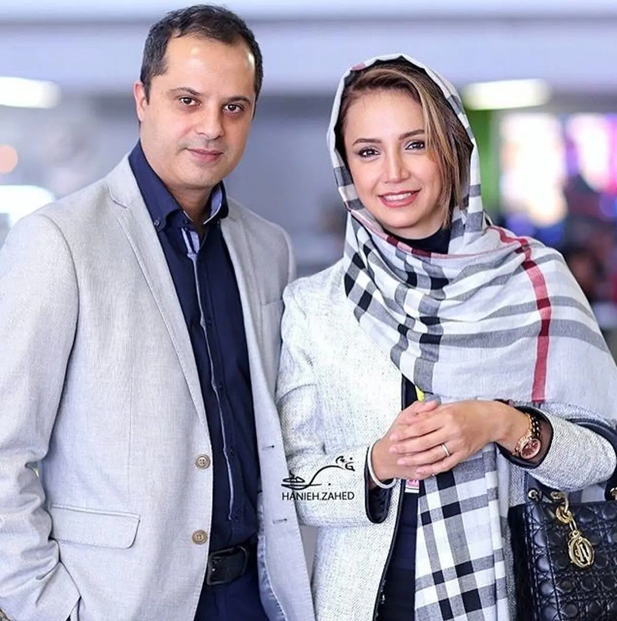 شبنم قلی خانی و همسرش.