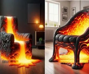 طراحی زیبا و دلربای صندلی با الهام از گدازه های بسیار منحصر به فرد و دیوانه کننده