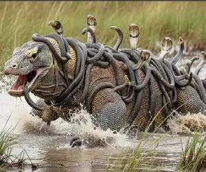 حیات وحش مصنوعی؛ همدستی 100 مار کبری برای شکست کومودو ازازیل