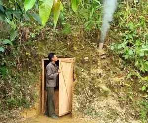 معماری خلاقانه؛ آقاهه با بیل و کلنگ کوهو کند واسه خودش پناهگاه ساخت درشو ببین