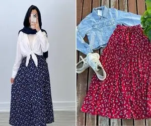 خوشگلترین دامن های گلدار بلند مد 1404؛ با این مدل ها شهرو قشنگ و خوش رنگ و لعاب کن