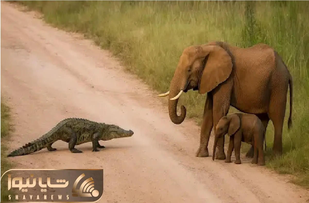 مستند حیات وحش؛ فیل جسور برای حراست از فرزند تمساح مهاجم را له کرد