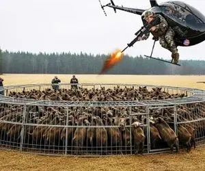 فرآوری گراز؛ از آسمون گراز هدشات میکنن ببرن سلاخخونه برای عرضه گوشت به بازار