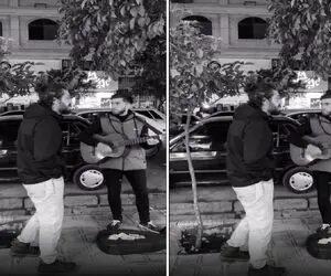 آواز خیابانی؛ ببینید این دو جوون چه با احساس ساز میزنن و میخونن روح مردم رو لمس کردن