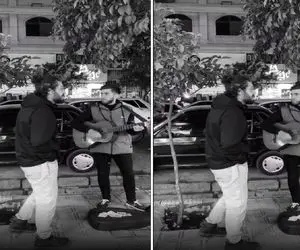 آواز خیابانی؛ ببینید این دو جوون چه با احساس ساز میزنن و میخونن روح مردم رو لمس کردن