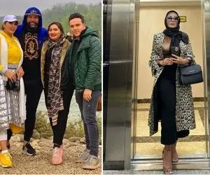 وقتی زنِ علیرضا نیکبخت با این تیپ لوکس جیب شوهرو نون کشید؛ گیساشو زده به برق!