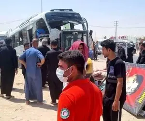 واژگونی اتوبوس زائران ایرانی در بصره؛ چند نفر کشته و مصدوم شدند؟