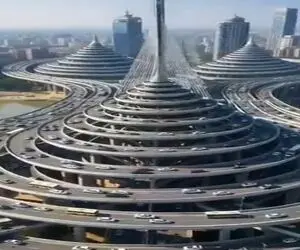 معماری خلاقانه؛ پل های سه قلو ساختن عین بستنی قیفی میمونن که مارپیچی اومدن پایین