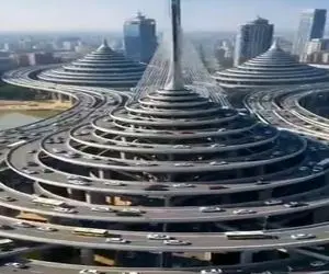 معماری خلاقانه؛ پل های سه قلو ساختن عین بستنی قیفی میمونن که مارپیچی اومدن پایین