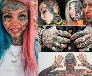 پُر تتوهایی که تتلو جورابشونم نیس! چندشی رو تموم کردن و شدن یه شونصد رنگه عجیب الخلقه!