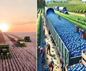 کشاورزی نوین؛ تو آمریکا با هزار تا تراکتور و چیزل پکر روزی 1000000 غذا تولید می کنن