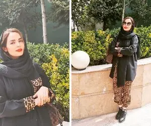 تیپ جذاب سپیده خداوردی با شلوار پلنگی و کوتاه!