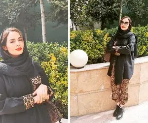 تیپ جذاب سپیده خداوردی با شلوار پلنگی و کوتاه!