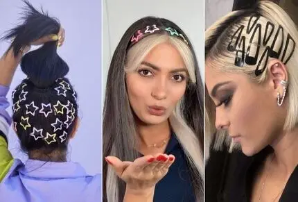 تزیین مو با گلسر ستاره ای رنگی و مشکی؛ زیباسازی موها و انواع مدل دهی با کمترین هزینه