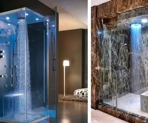 چیدمان حمام با دکوراسیون شیشه‌ای و رویایی / ایده‌ای امروزی و مدرن