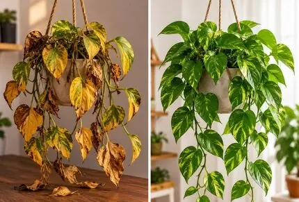 چطور برگ های زرد پتوس دوباره سبز شوند؟ / احیای پژمردگی گیاهان آپارتمانی در خانه