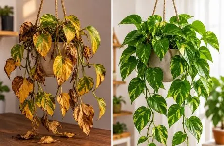 چطور برگ های زرد پتوس دوباره سبز شوند؟ / احیای پژمردگی گیاهان آپارتمانی در خانه