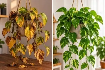 چطور برگ های زرد پتوس دوباره سبز شوند؟ / احیای پژمردگی گیاهان آپارتمانی در خانه