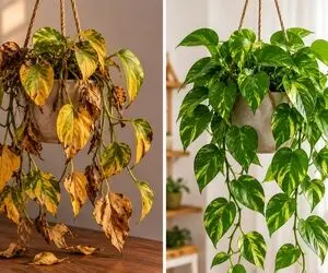 چطور برگ های زرد پتوس دوباره سبز شوند؟ / احیای پژمردگی گیاهان آپارتمانی در خانه