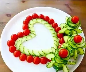 ایده های خلاقانه؛ تزئین گوجه فرنگی شکل قلب