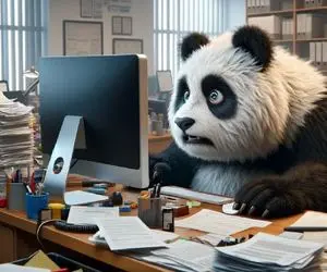 اگر حیوانات آدم بودند؛ پاندایی که با استایل اداری کَل کارمندای گوگل رو خوابوند