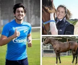 (عکس) ماجرای زن جوان و اسب های میلیاردی سردار آزمون!