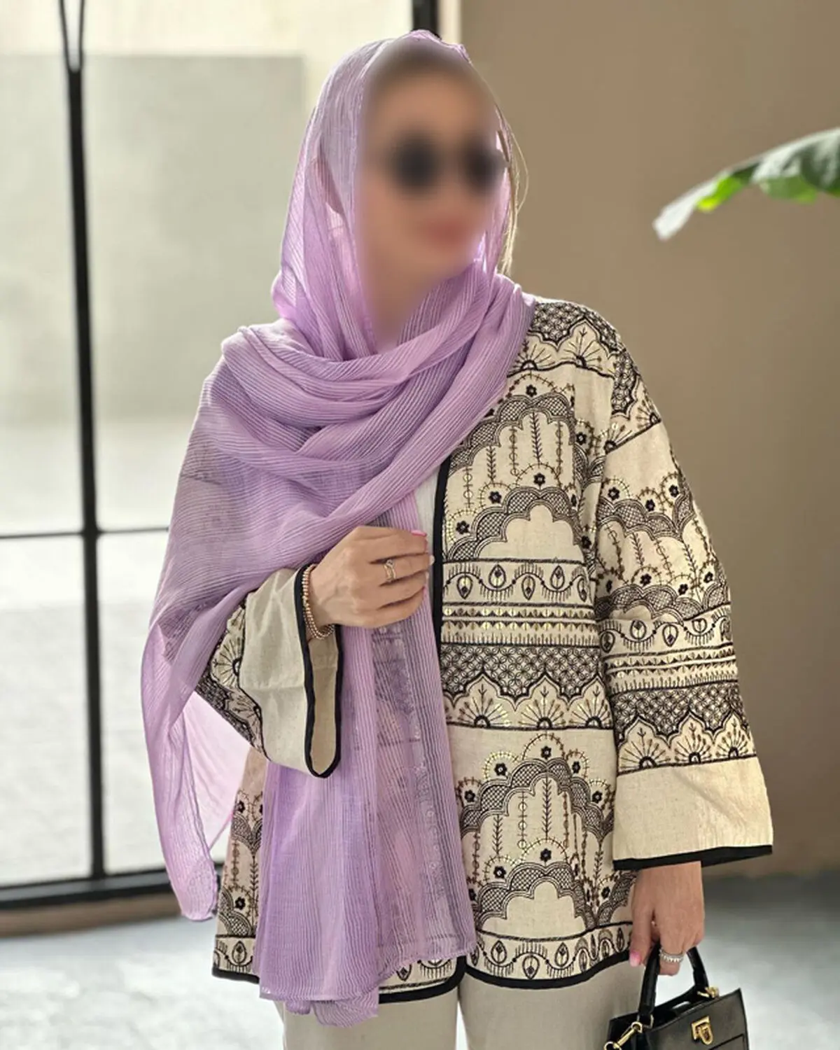 استایل با شال یاسی