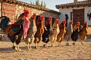 آواز محلی؛ به این خروسا اکیپی تعلیم دادن یک دستماله برقصن چه با نمکه حرکت پاهاشون