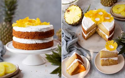 طرز تهیه کیک آناناس؛ کیک جذااابمون هم با خامه خوشمزه میشه هم به صورت ساده